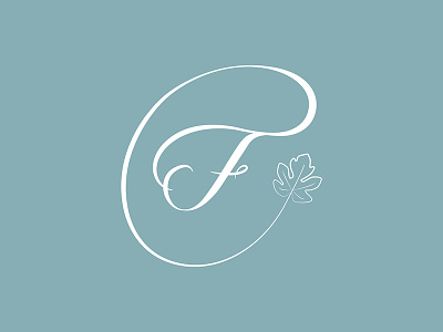 Figo calligraphy emblem f fig hand illustrator leaf lettering logo