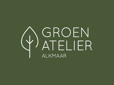 Logo Groen Atelier dutch green leaf logo minimalistic simple
