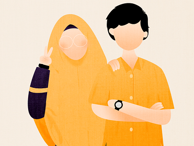 Muslim couple character couple couple illustration illustration islam islamic marriage men muslim muslimah muslimwedding vector