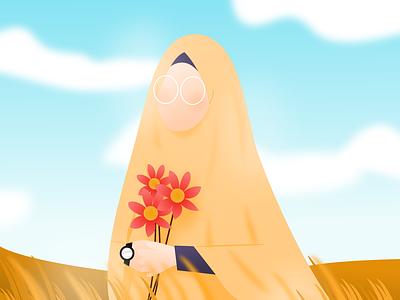 muslimah with flowers
