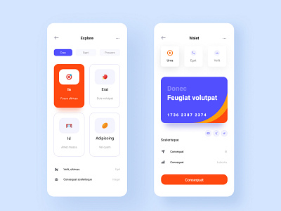 App design - Walet app colorful design illustration illustrator playful ui ux vector