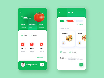 UI design-Dietary balance app design flat friendly icon illustration illustrator ui ux vector