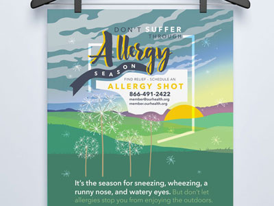Allergy Poster allergies clinic healthcare poster design retro summer vintage