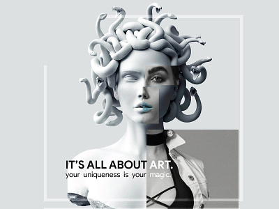 The art of Medusa design illustration poster poster art poster design vector