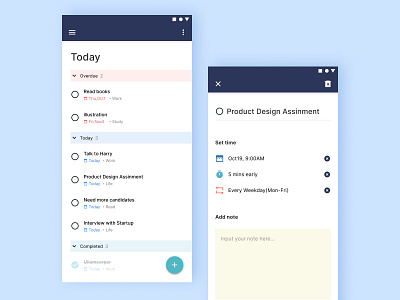To do list app UI design clean clean ui efficiency manage organize productivity todolist tool