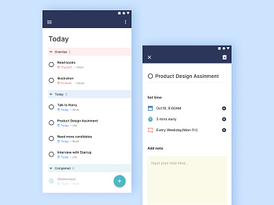 To do list app UI design