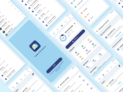 File Manager App UI Design android blue branding clean design efficiency logo manage productivity tool ui vector