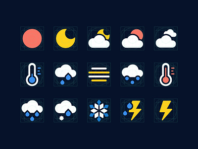 Weather icons branding clean design icon ui vector weather