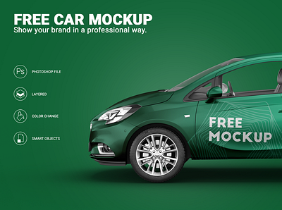 Free Opel Corsa Car Mockup advertising campaign auto car mockup car paint car wrap city advertising customizable free free sample freebie mobile advertising mockupix opel personalized print stickers template vehicle wrap vinyl wrap wrapping