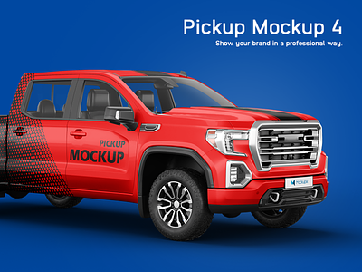 GMC Sierra Pickup Mockup advertising campaign banner car paint gmc graphic design off road pickup truck print psd psd mockup ranch red roadster stickers suv vehicle mockup vehicle wrap vinyl wrap wrapping