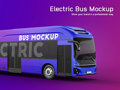 Hyundai Electric City Bus Mockup advertising campaign banner brandidentity branding car paint city contemporary corporate identity electric bus mockup hyundai mobile advertising neon colors passenger psd public transport stickers vehicle wrap wrapping