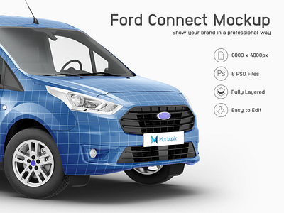 Ford Transit Connect advertising campaign auto automobile car paint ford mockup stickers template vehicle mockup vehicle wrap wrapping