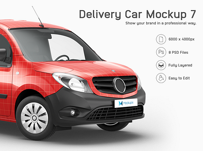 Mercedes Citan Delivery Car Mockup advertising auto automobile branding car paint citan deliver digital furgon mercedes mobile advertising psd mockup stickers template van vehicle mockup wrapping