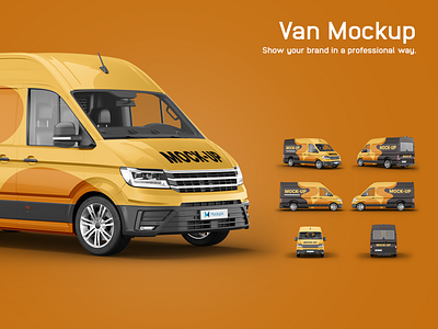 Volkswagen Crafter Van Mockup auto branding car identity mockups print psd stickers temple van vehicle vehicle wrap volkswagen vw wrapping