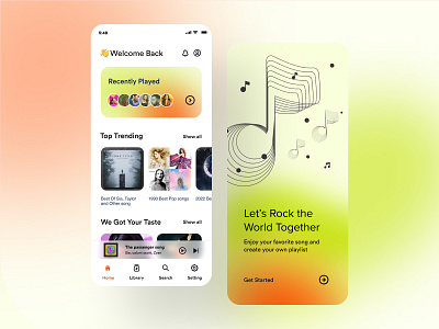 Moderen Music App UI Design