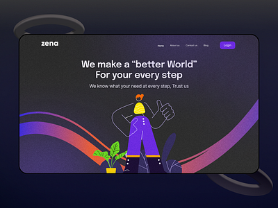 Dark Theme based Header Concept clean header design dark and minimal ui dark blue ui dark theme design dark ui dark ui design standing girl thumbs up girl ui web design web header design