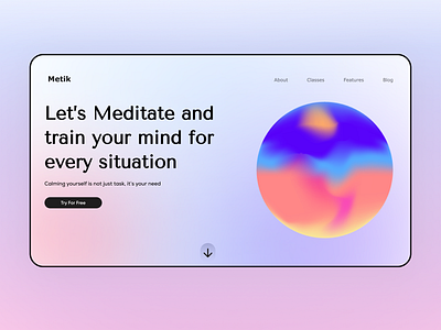 🧘Meditation Web Header clean header design glass morphism ui design meditation web ui minimal design moderen header design web header