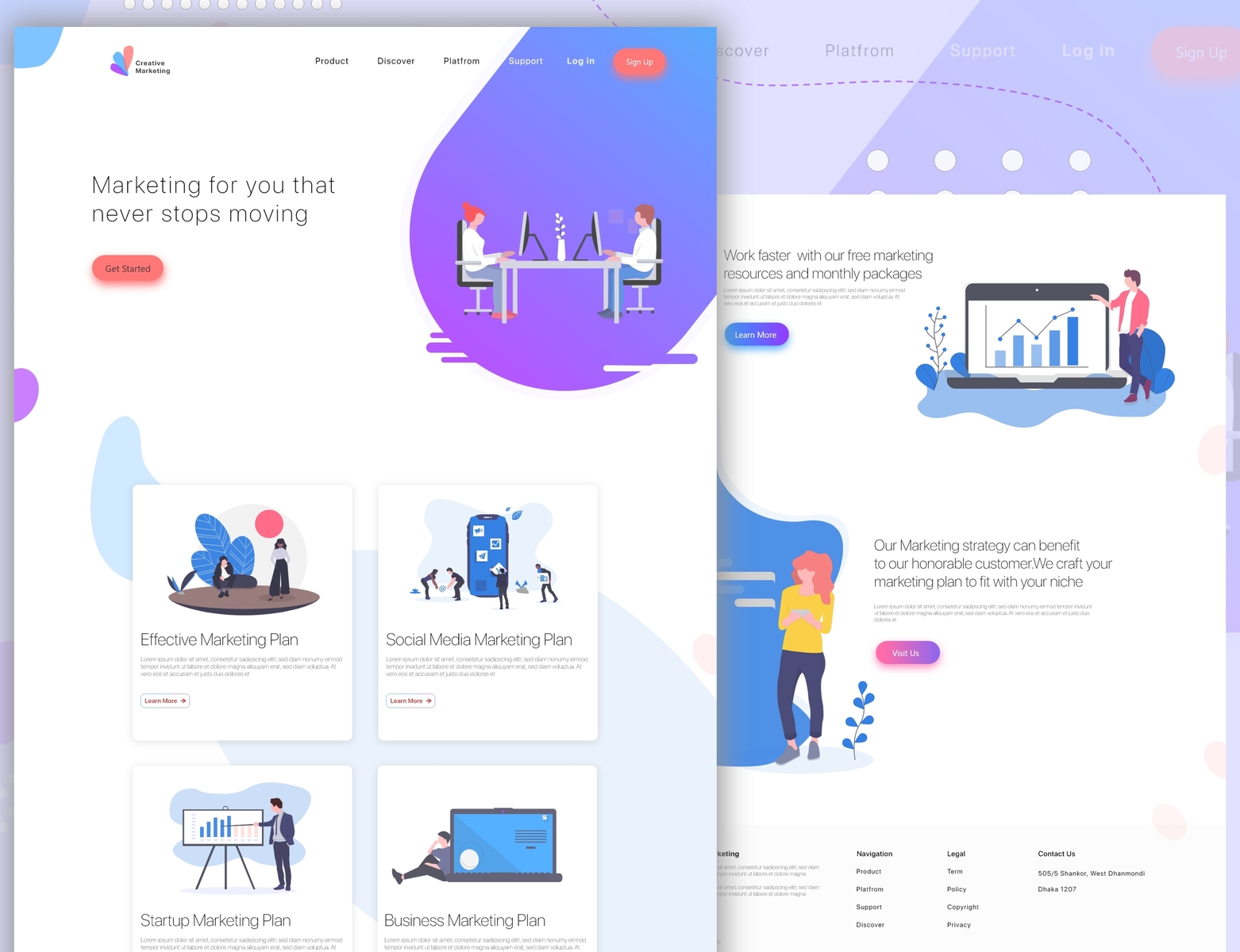 Landing Page of Marketing Website Ui Design by Imran Khalid on Dribbble