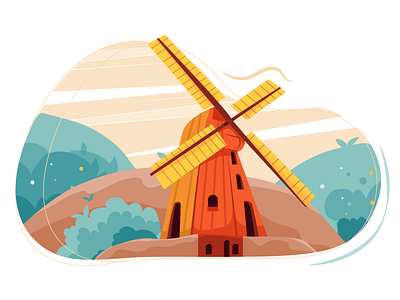 Windmill app illustration design illustration vector vector illustration web web illustration windmill