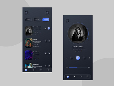 Music player app dark ui music music app music player ui