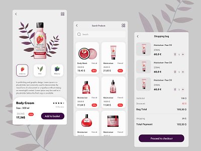 Skin care online shop app app app redesign branding online shop skin care ui website