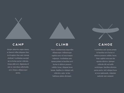Camping Icons blue camping graphic design gray icons nature outdoors web design