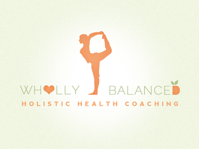 Wholly Balanced Logo branding graphic design green health logo nutrition orange yoga