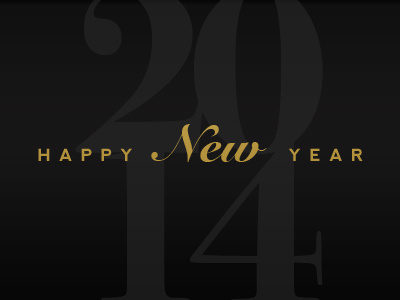 Happy New Year black classy clean gold holiday minimal new year typography