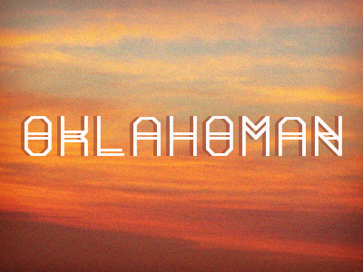 Oklahoman - Descriptive Project blue brown graphic design oklahoma oklahoman orange sunrise typeface typography white