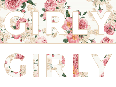 Girly - Descriptive Project bold floral girly gold graphic design green pink project typeface typography vintage