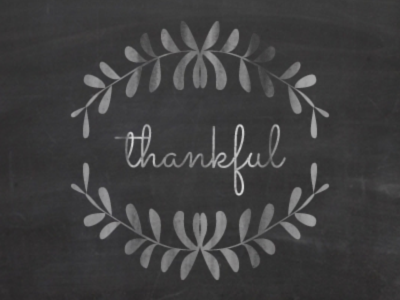 Thankful - Descriptive Project black chalk chalkboard floral graphic design gray texture thankful type typeface typography white