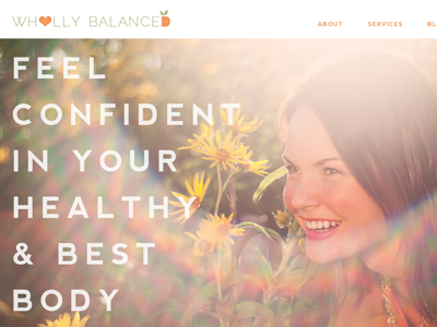 Wholly Balanced - Website blog branding clean graphic design green health minimal nutrition orange web design website yoga