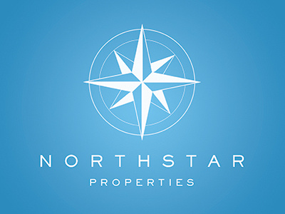 Northstar Properties Logo blue branding clean graphic design logo logo design star white