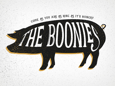 The Boonies - Logo Option 1 bbq country distressed food industry graphic design logo design pig
