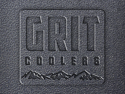 GRIT Coolers Logo coolers graphic design ice chest logo design mountains outdoors rugged texture