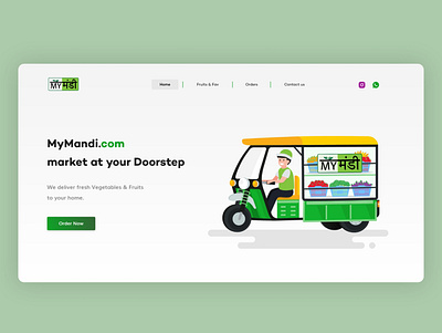 MyMandi Landing Page | UI UX abhishek gautam behance adobe illustrator adobe xd doorstep delivery illustration mymandi splash screen ux