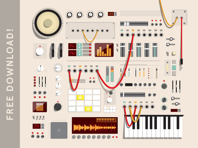 Audio Session Kit - FREE icon audio kit vector ai speaker knob wires music free