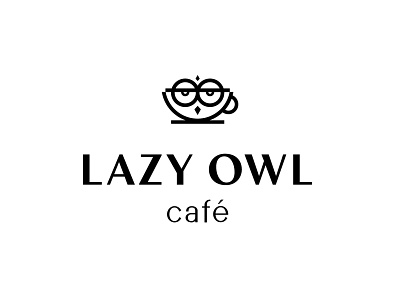 lazy owl art branding design graphic design icon illustrator logo minimal type vector