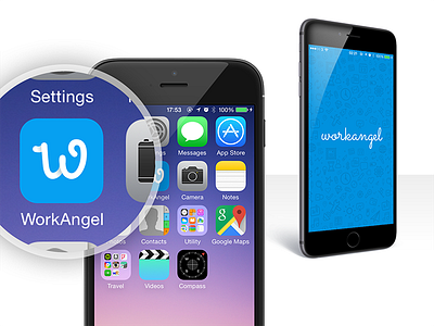 WorkAngel logo & splash icon ios8 iphone6 logo splashscreen ui