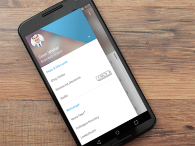 Workangel - Android menu android benefit employee material design side menu ui ux