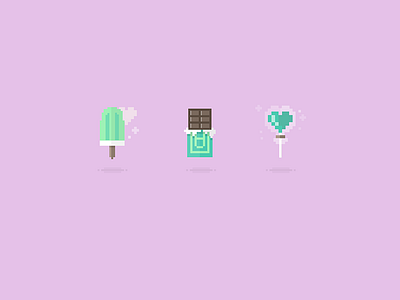 Giffly - Pixel Badges badges chocolate giffly icecream illustration lollypop pixel sweet