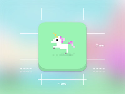 Giffly- Unicord App Icon app icon illustration ios8 iphone6 logo pixel pixel art ui unicorn