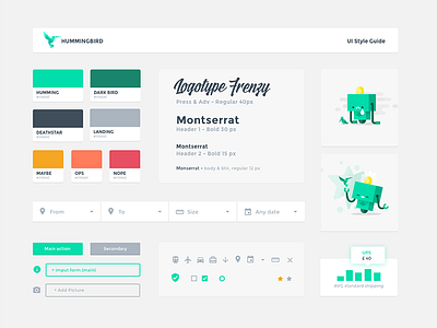 Hummingbird - Ui Style guide brand book component header palette robot ui kit ui style guide visual guide