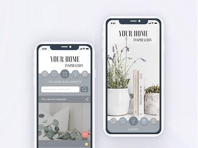 Home Design and Decorating App gallery home horizontal scroll inspiration microinteraction shopping ui design ux design