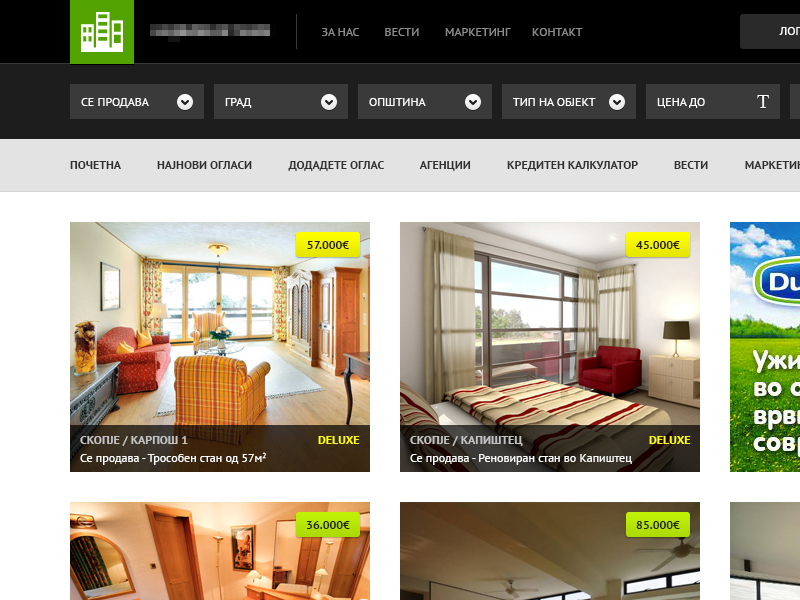 Real estate website - WIP website ui estate building house apartment dropdown dark