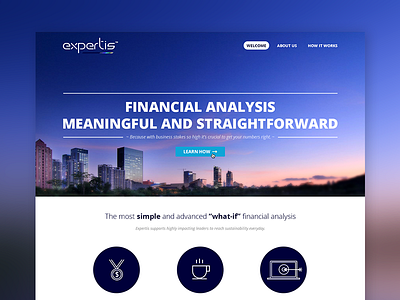 expertis.co clean finance landing responsive ui website