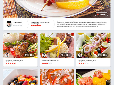 myKai Photoview food grid like minimal rating restaurant review share simple ui web website