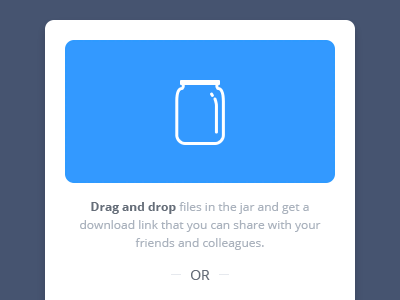 Drop it like it's hot app clean drop interface jar minimal simple ui upload ux web