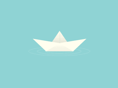 Paper boat animation boat cute paper ripple water
