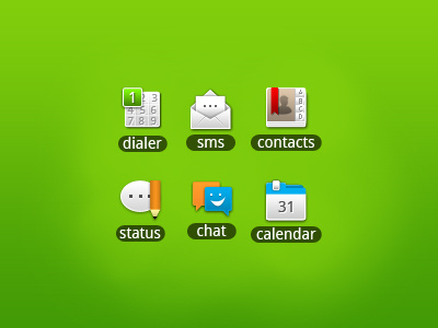 Android Icons android app calendar chat contacts dialer icons sms status